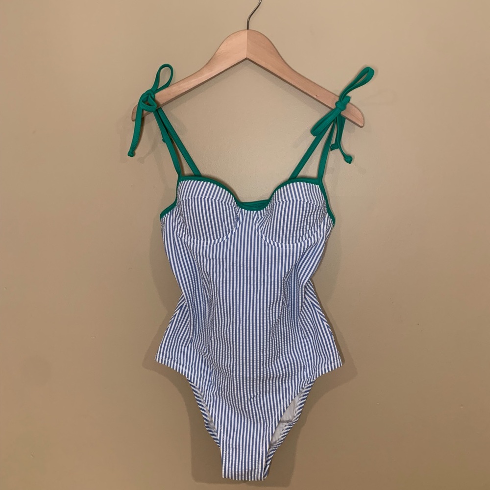 J.Crew Women’s Seersucker One Piece Swimsuit